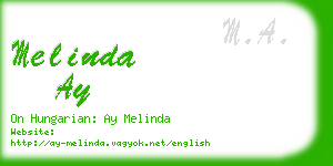 melinda ay business card